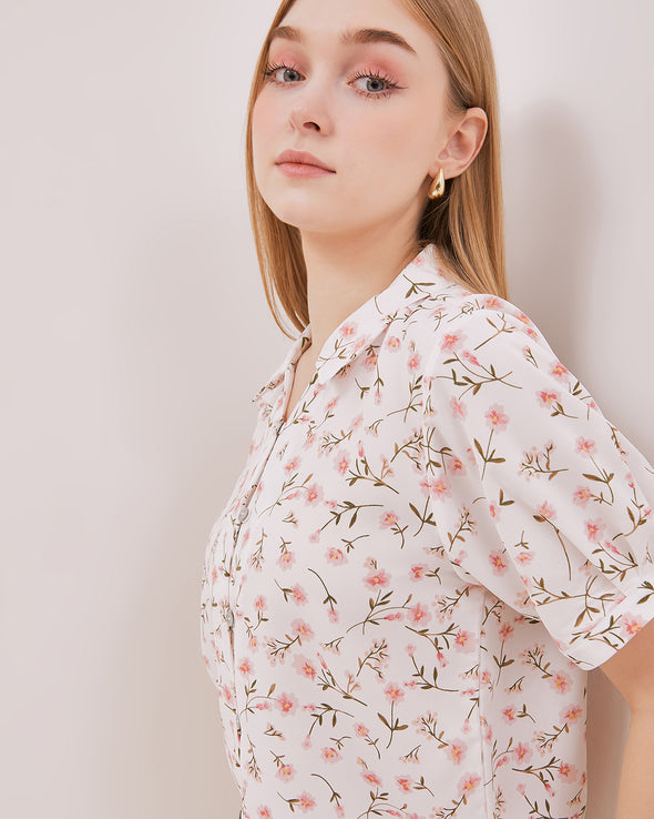 Women's White Short Sleeved Shirt