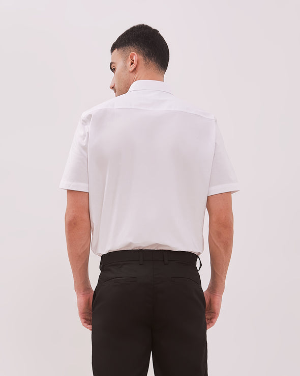 Men's White Regular Fit Short Sleeve Shirt