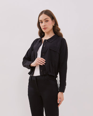 Women's White Crop Jacket