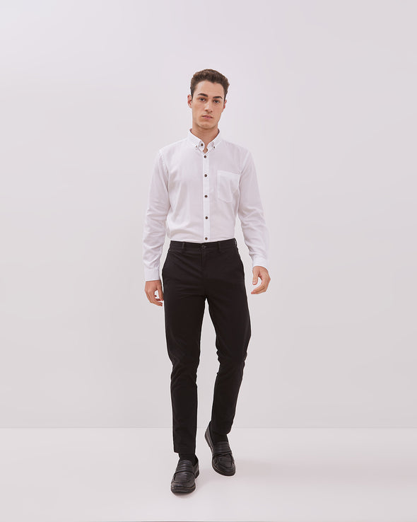 Men's Black Slim Fit Chinos Long Pants