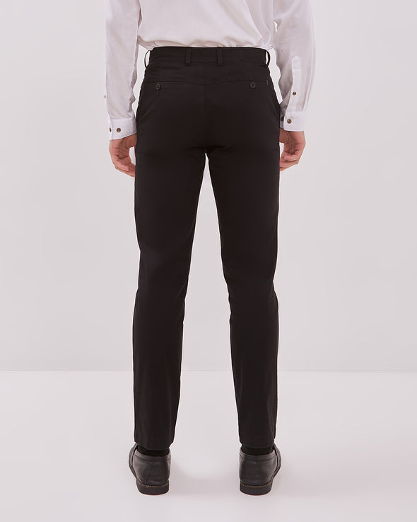 Men's Black Slim Fit Chinos Long Pants