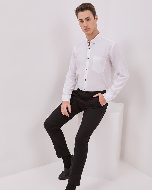 Men's Black Slim Fit Chinos Long Pants