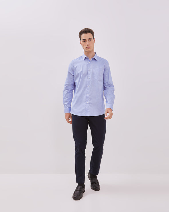 Men's Blue Long Sleeve Shirt