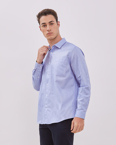 Men's Blue Long Sleeve Shirt