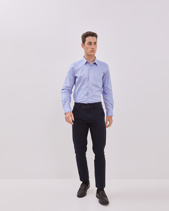Men's Blue Long Sleeve Shirt