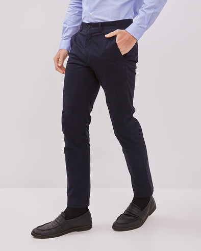 Men's Navy Slim Fit Chinos Long Pants