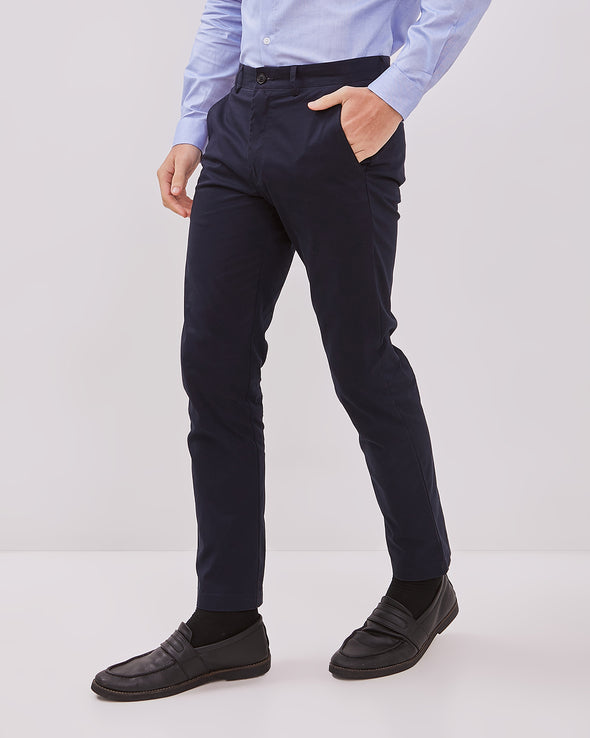 Men's Navy Slim Fit Chinos Long Pants