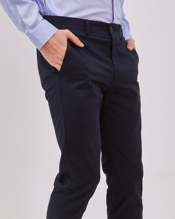 Men's Navy Slim Fit Chinos Long Pants