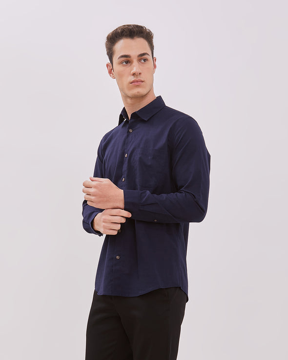 Navy Long Sleeve Shirt For Men