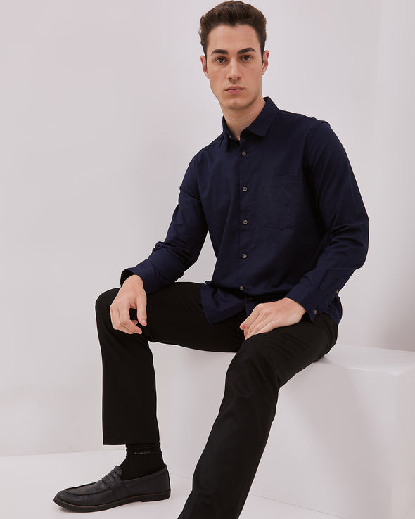 Navy Long Sleeve Shirt For Men