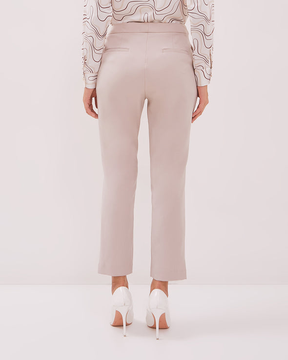 Women's Cream Slim Fit Trousers