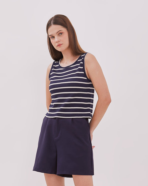 Women's Navy Blue Knit Tank Top