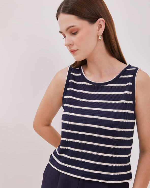 Women's Navy Blue Knit Tank Top