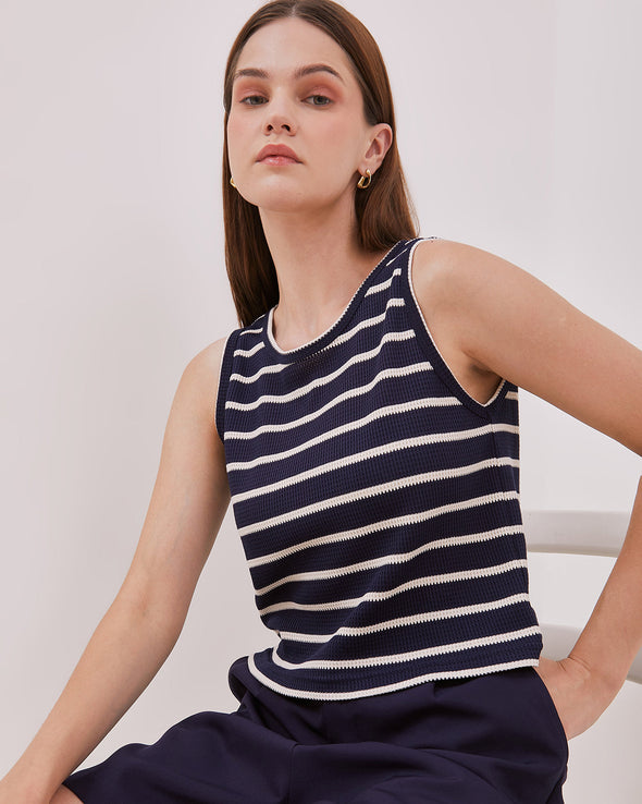Women's Navy Blue Knit Tank Top