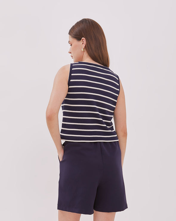 Women's Navy Blue Knit Tank Top