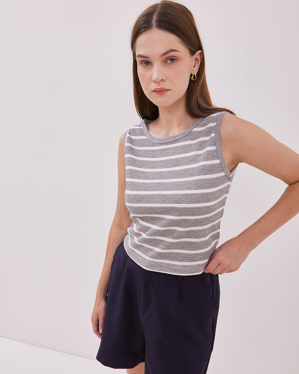 Women's Gray Knit Tank Top
