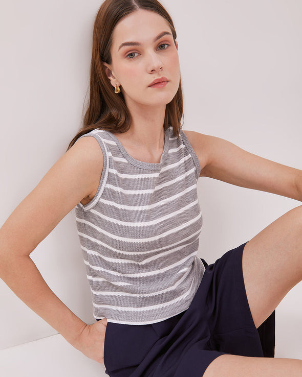Women's Gray Knit Tank Top