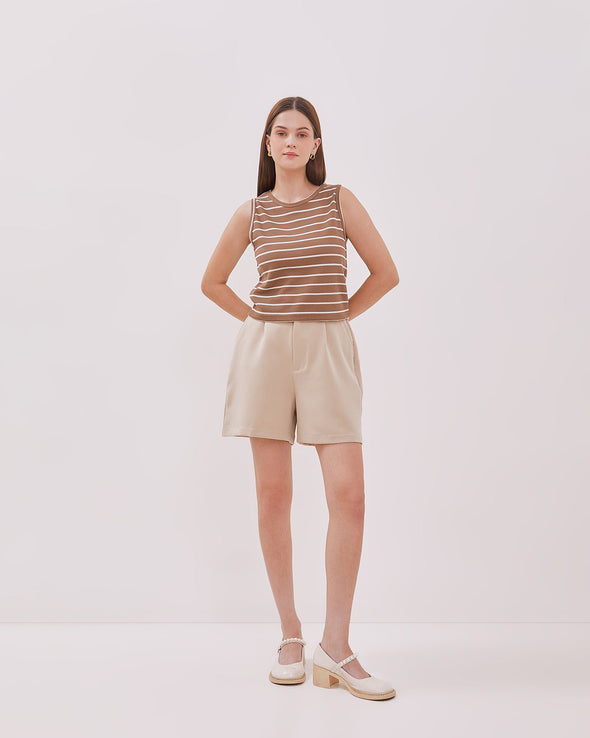 Women's Brown Knit Tank Top