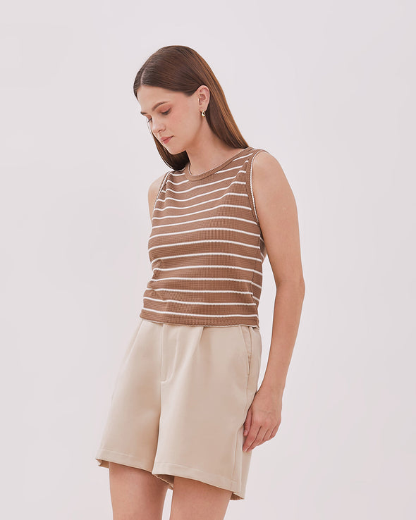 Women's Brown Knit Tank Top