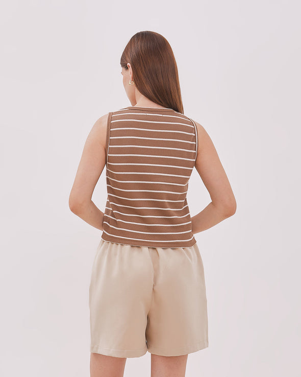 Women's Brown Knit Tank Top
