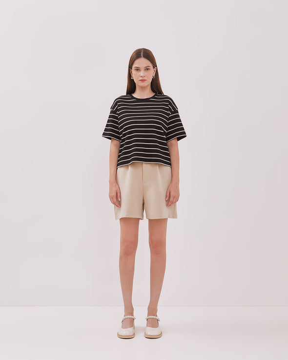 Women's Black Striped T-shirt