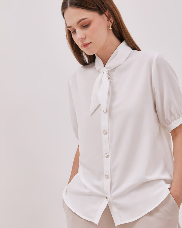 Women's Off-White Bowtie Shirt