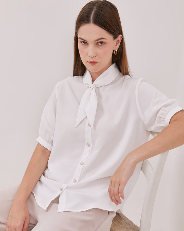 Women's Off-White Bowtie Shirt