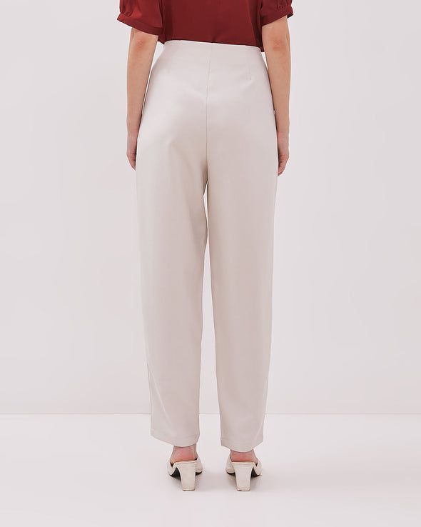 Women's Cream High Waist Trousers