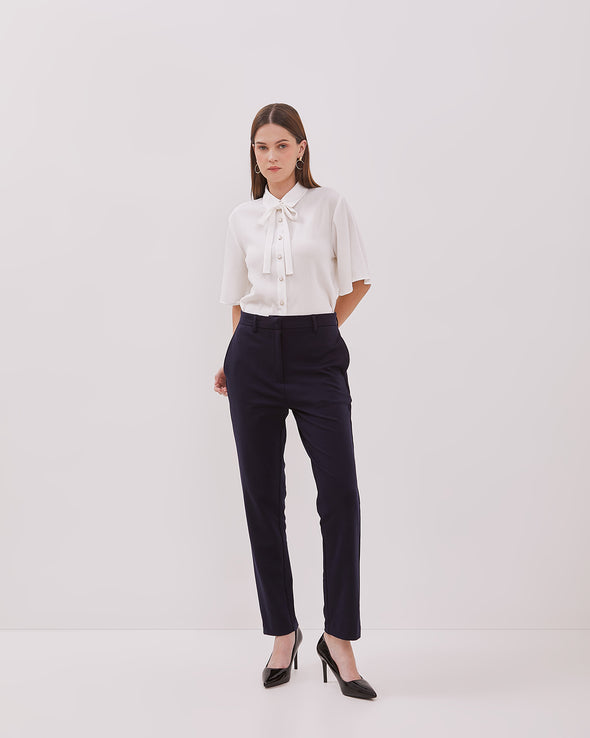 Women's Navy Slim Trousers