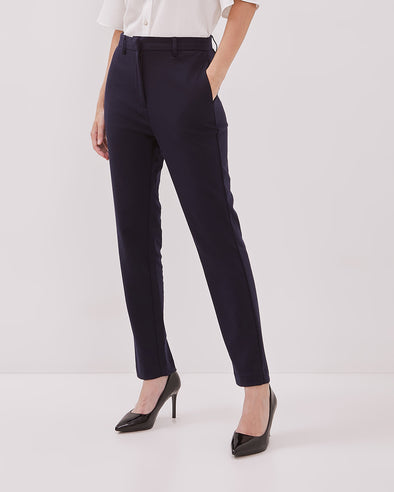 Women's Navy Slim Trousers