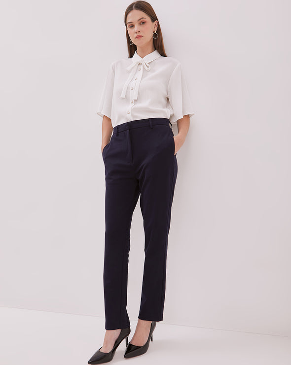 Women's Navy Slim Trousers