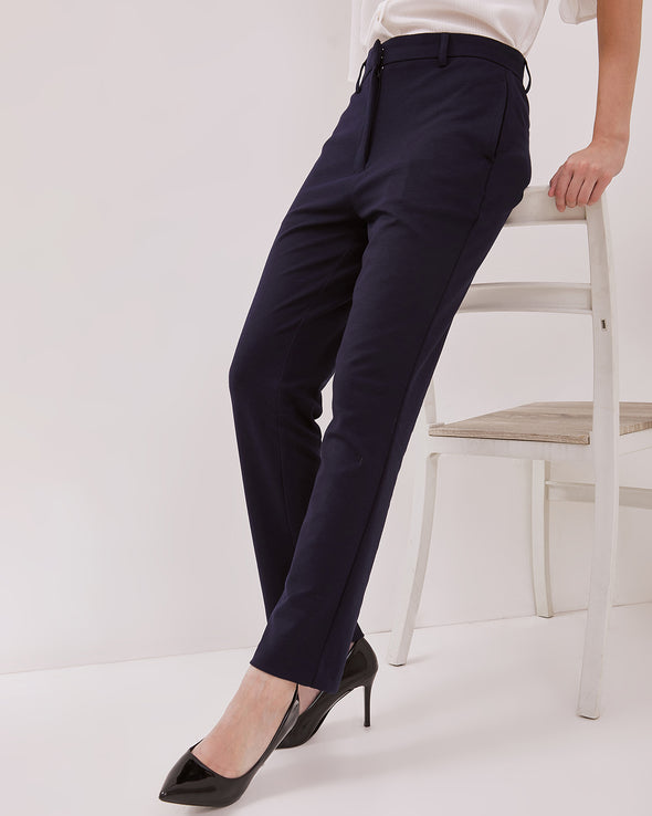 Women's Navy Slim Trousers