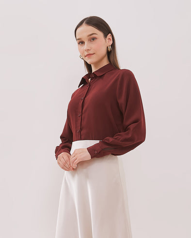 Women's Red Long Sleeve Shirt