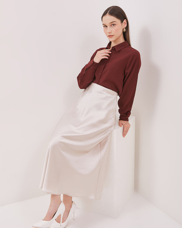 Women's Red Long Sleeve Shirt