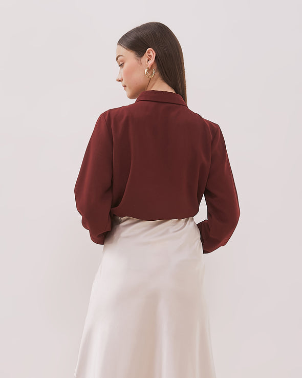 Women's Red Long Sleeve Shirt