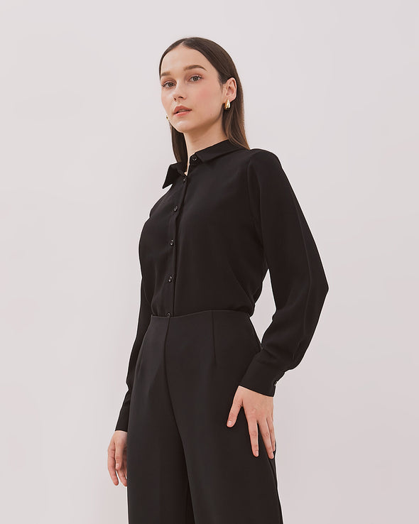 Women's Black Long Sleeve Shirt