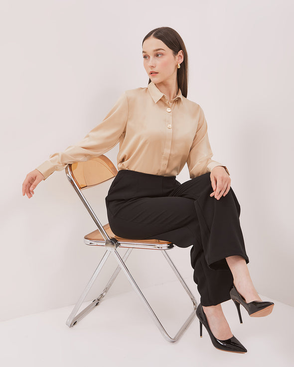 Women's Cream Gold Long Shirt