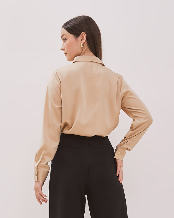 Women's Cream Gold Long Shirt