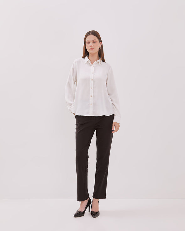 Women's White Long Sleeve Shirt
