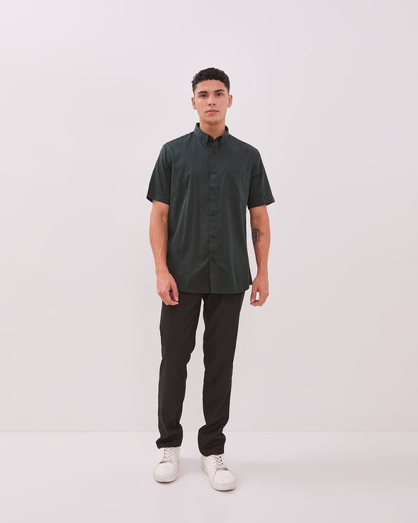 Men's Green Short Sleeve Shirt