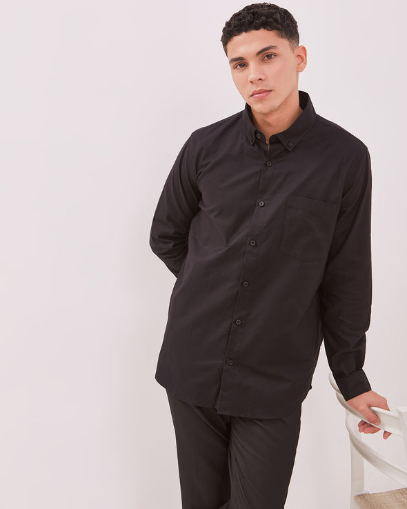 Men's Black Long Sleeve Shirt