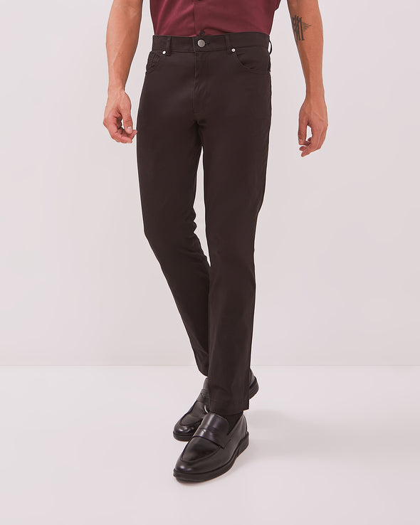 Men's Slim Fit Chinos Black Trousers
