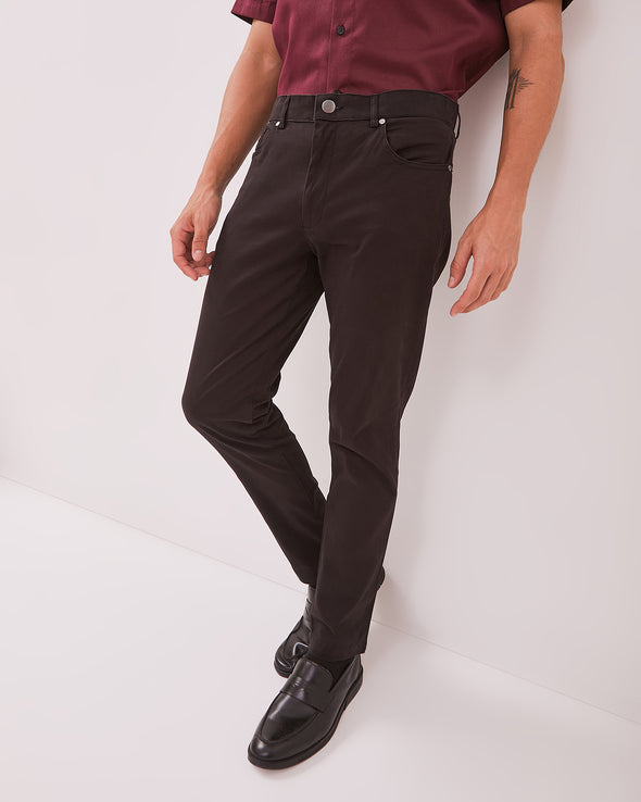 Men's Slim Fit Chinos Black Trousers