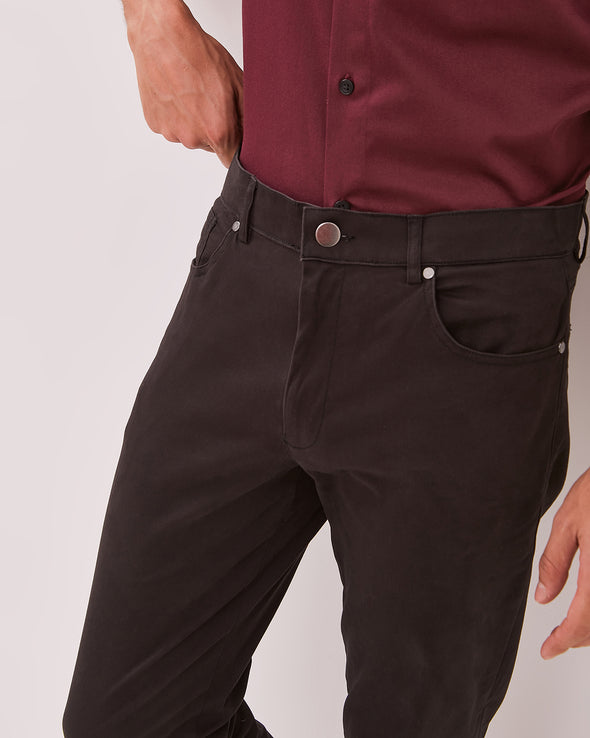 Men's Slim Fit Chinos Black Trousers