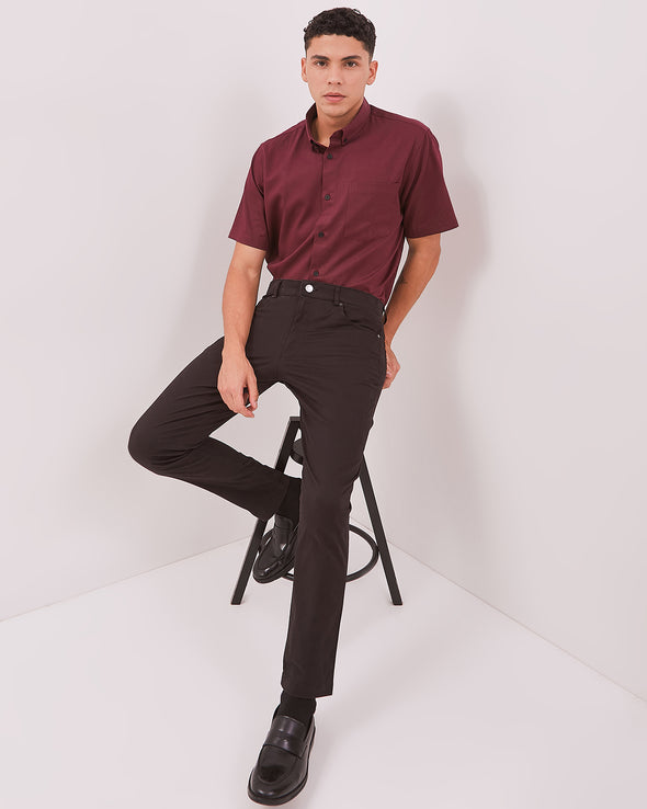 Men's Slim Fit Chinos Black Trousers