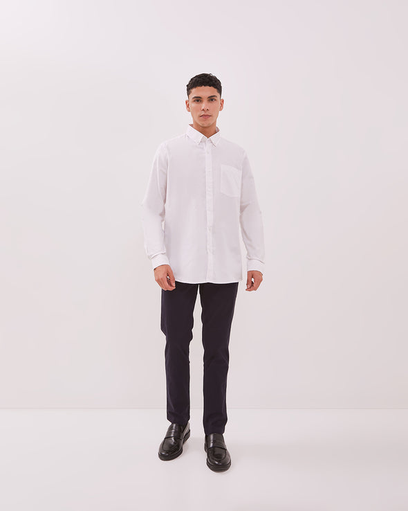 Men's White Long Sleeve Shirt