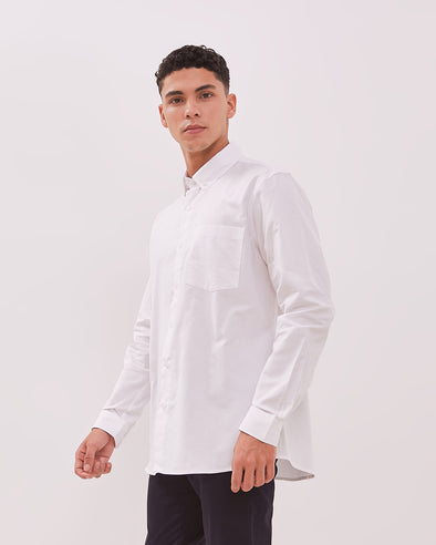 Men's White Long Sleeve Shirt