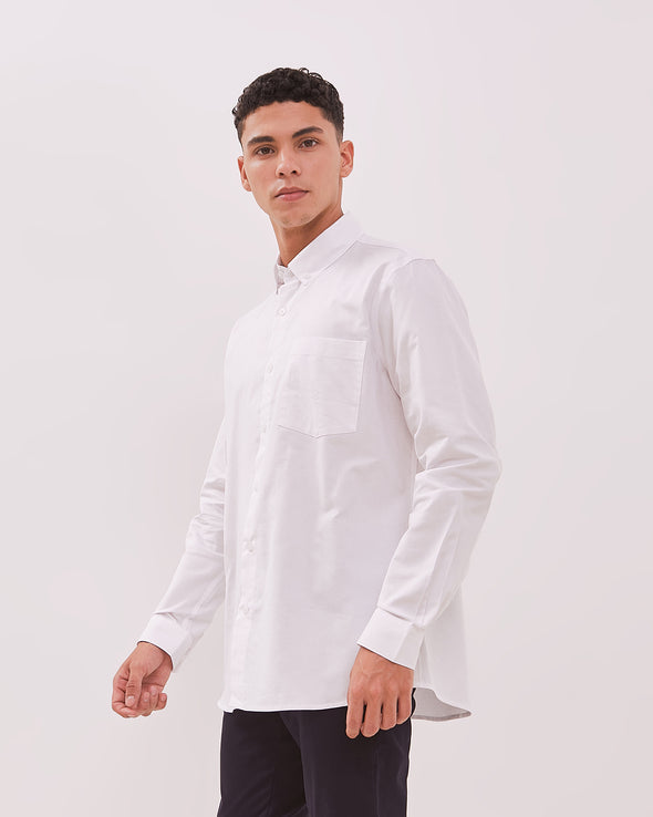 Men's White Long Sleeve Shirt