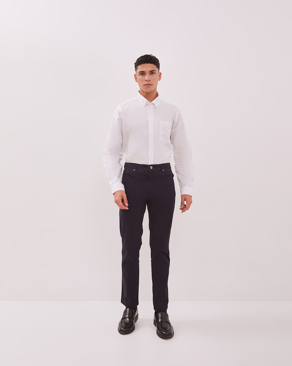 Men's Navy Blue Slim Fit Chinos Trousers