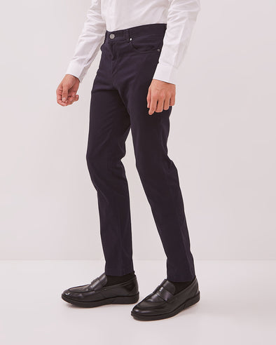 Men's Navy Blue Slim Fit Chinos Trousers